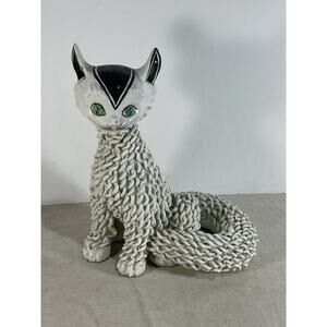 1950s Gatto, Mid-Century Italian Ceramic Cat Sculpture Car Deco Vintage Retro